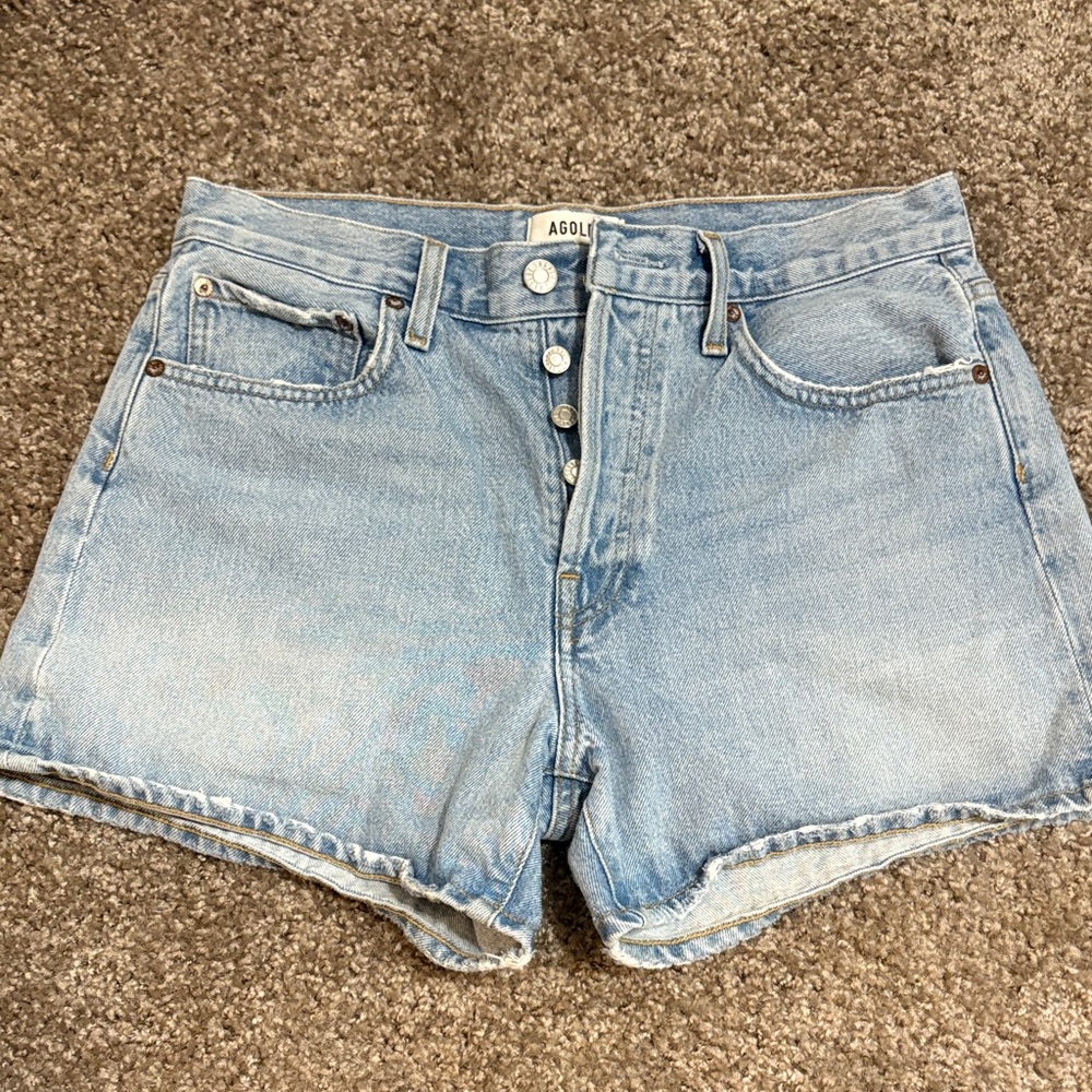 Agolde Light Wash Jean Shorts
